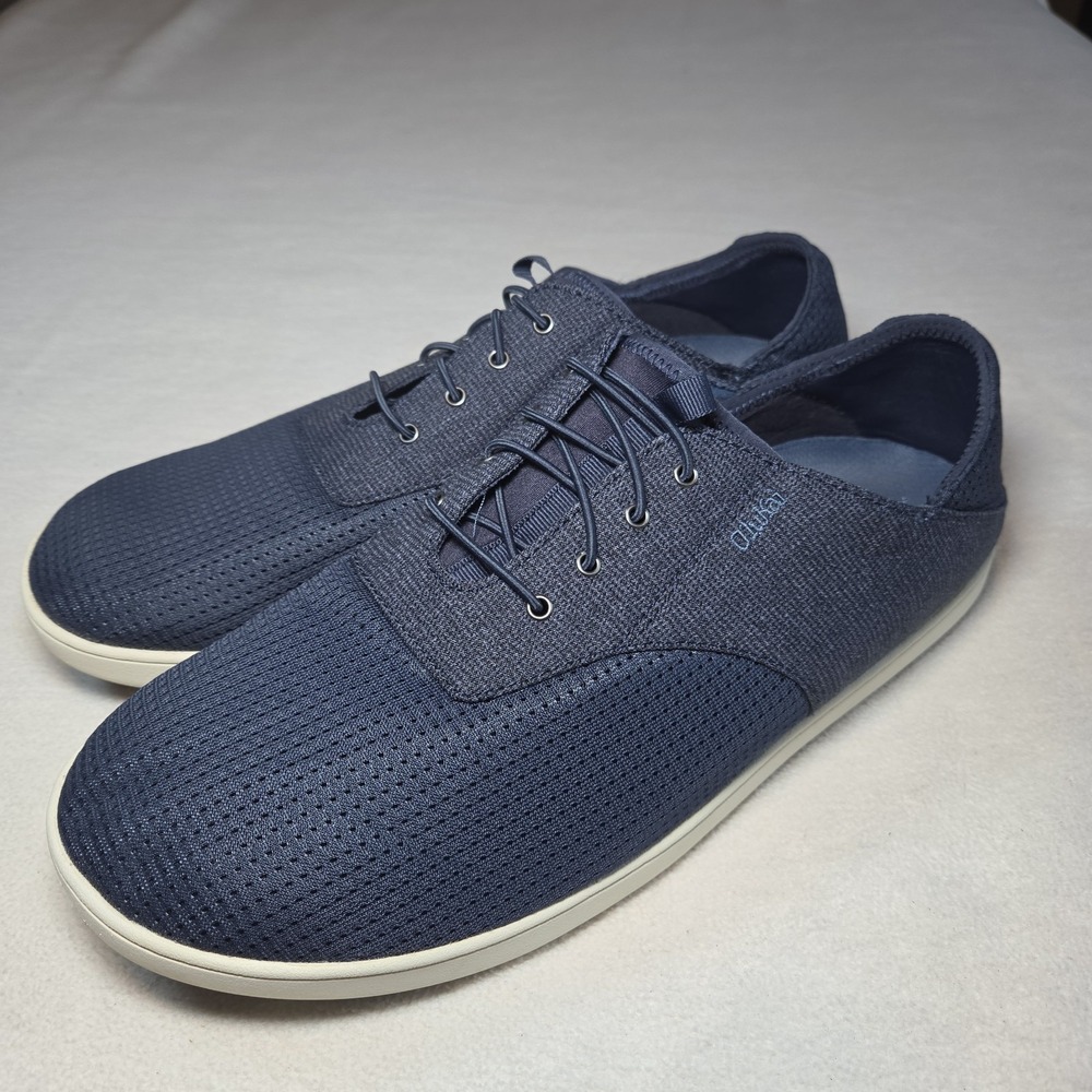 OLUKAI Nohea Moku No Tie Boat Shoe Men's 12 Blue Slip On Convertible Sneaker